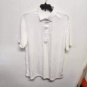 Collars‎ & Co. Polo Shirt Mens XL White Dress Collar Short Sleeve Polyester Golf